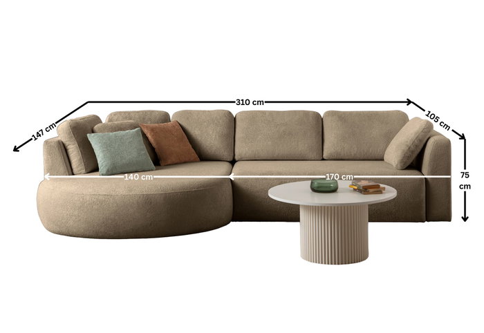 Atelier Del Sofa Venezia Left - Marrón